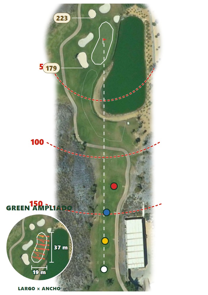 Plano del hoyo 3 de Aguilón Golf