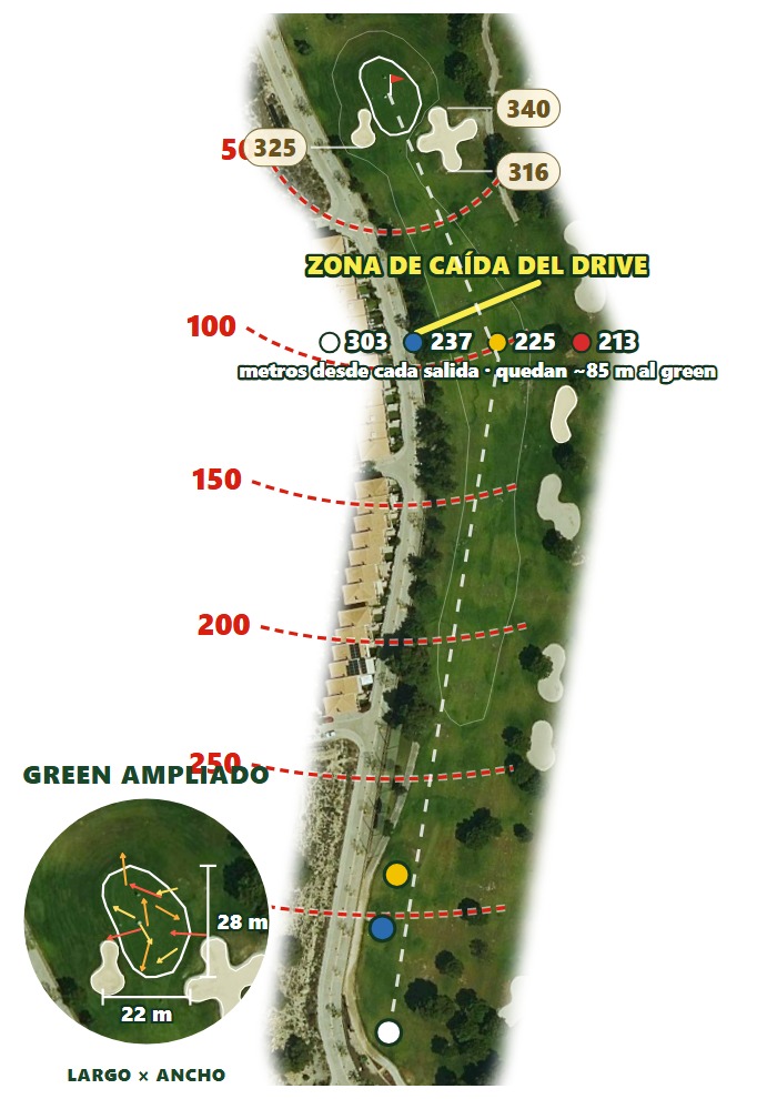 Plano del hoyo 2 de Alenda Golf Club