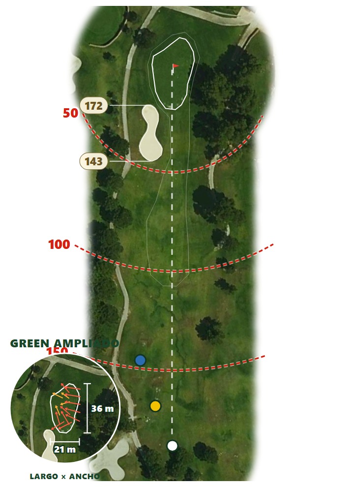 Plano del hoyo 3 de Alenda Golf Club