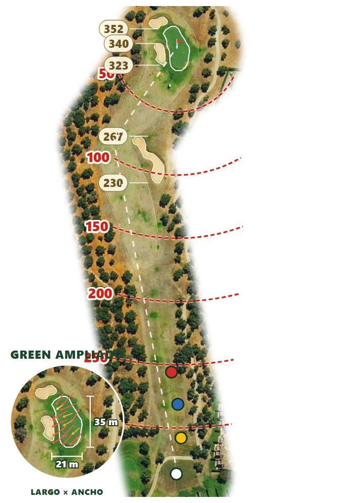 Plano del hoyo 1 de Arcos Gardens Golf Club & Country Estate