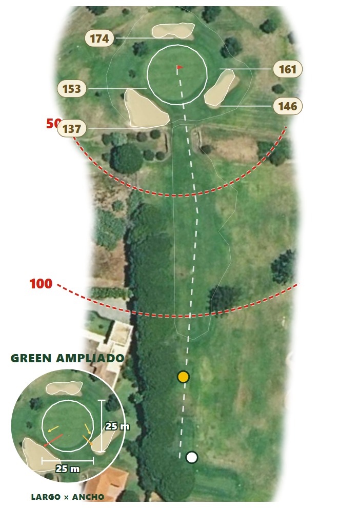 Plano del hoyo 3 de Club de Golf Campano