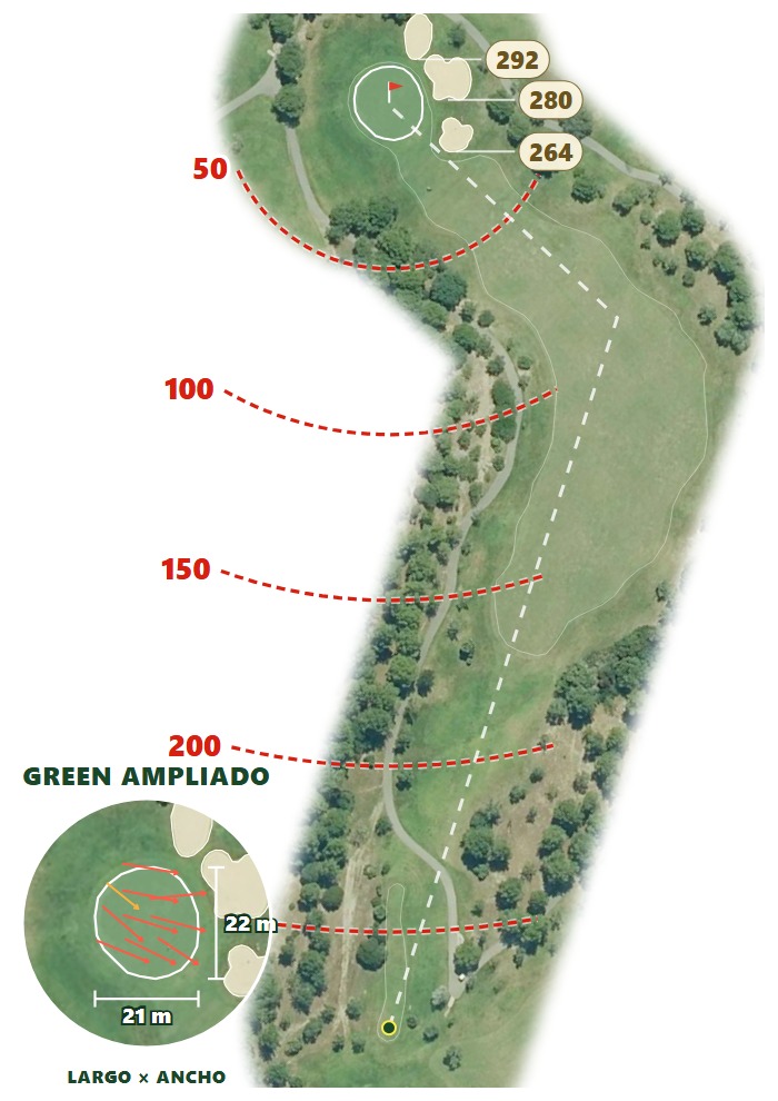 Plano del hoyo 3 de Canyamel Golf