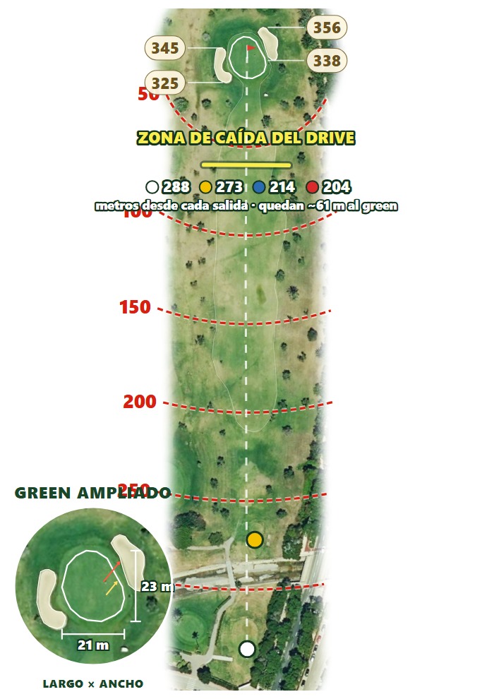 Plano del hoyo 1 de Costa Ballena Ocean Golf Club