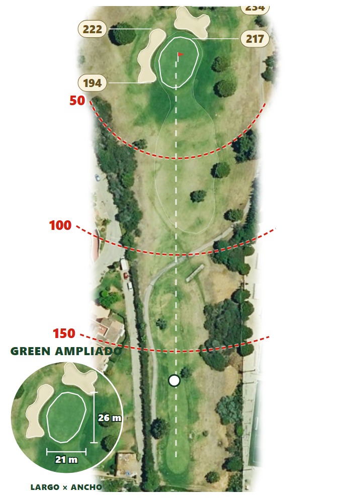 Plano del hoyo 2 de Costa Ballena Ocean Golf Club