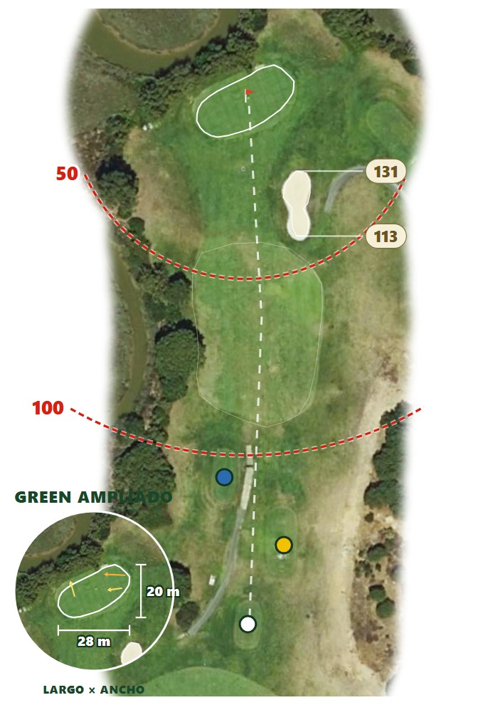 Plano del hoyo 3 de Club de Golf El Rompido — Campo Norte