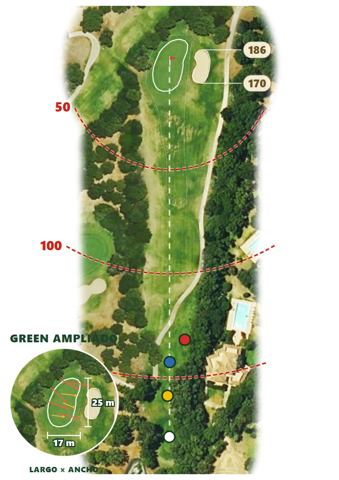 Plano del hoyo 2 de Fairplay Golf & Spa Resort