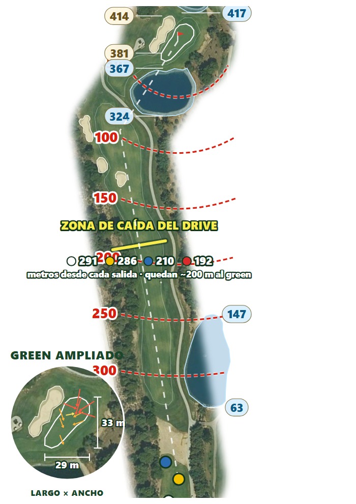 Plano del hoyo 2 de Lo Romero Golf