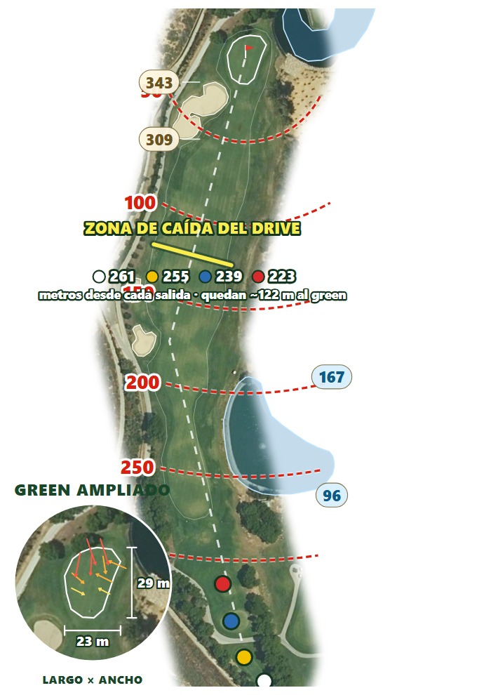 Plano del hoyo 3 de Lo Romero Golf