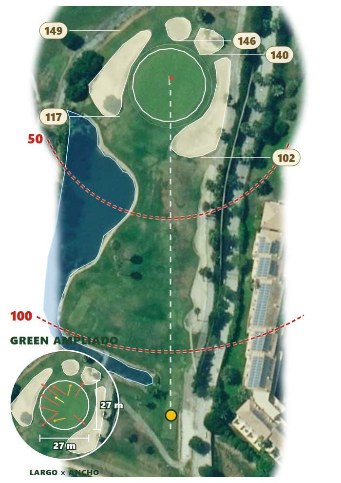 Plano del hoyo 3 de Los Moriscos Club de Golf