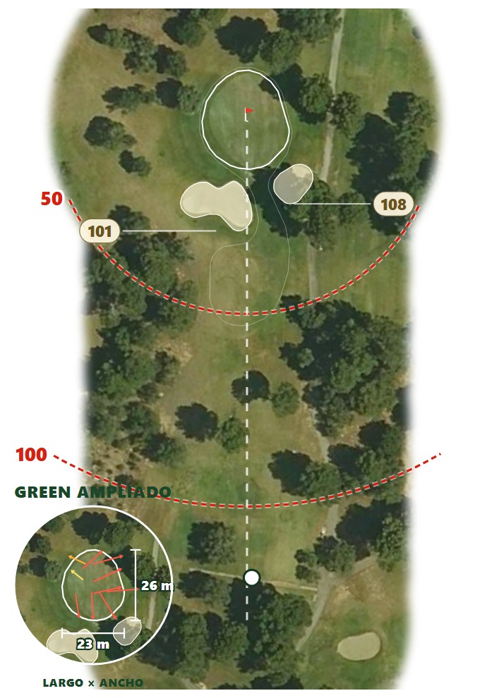 Plano del hoyo 3 de Golf Maioris