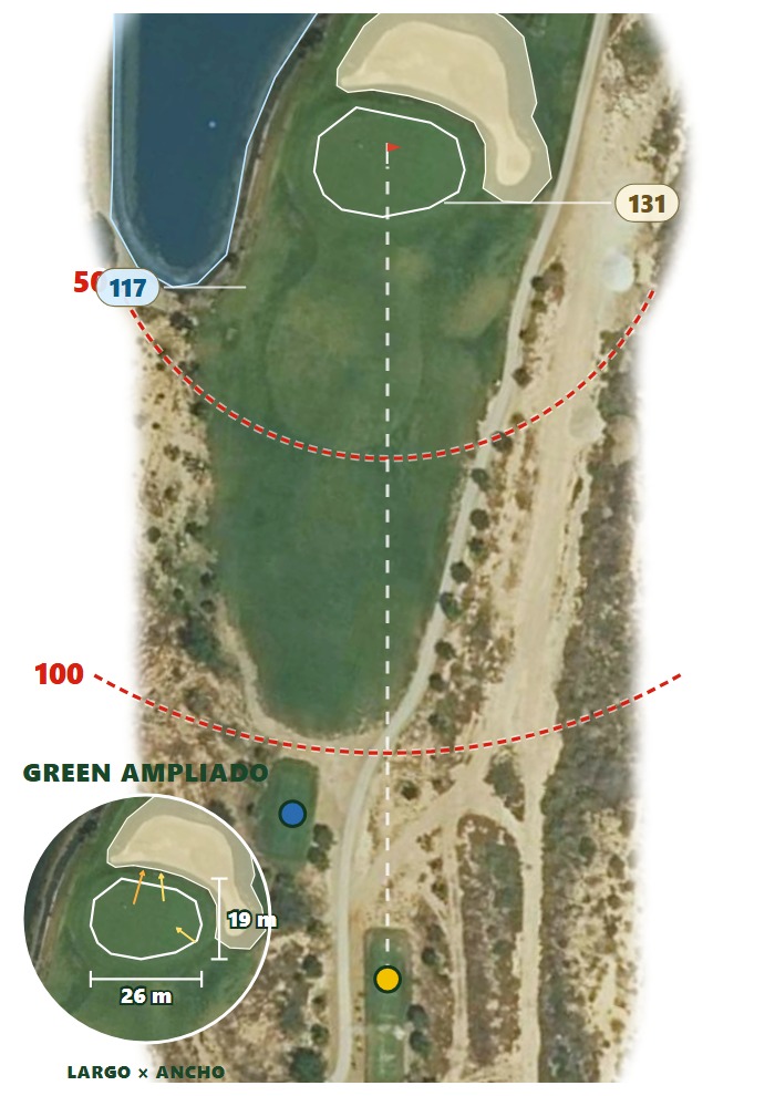 Plano del hoyo 3 de New Sierra Golf