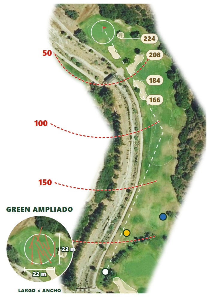Plano del hoyo 2 de Santa Clara Golf Marbella