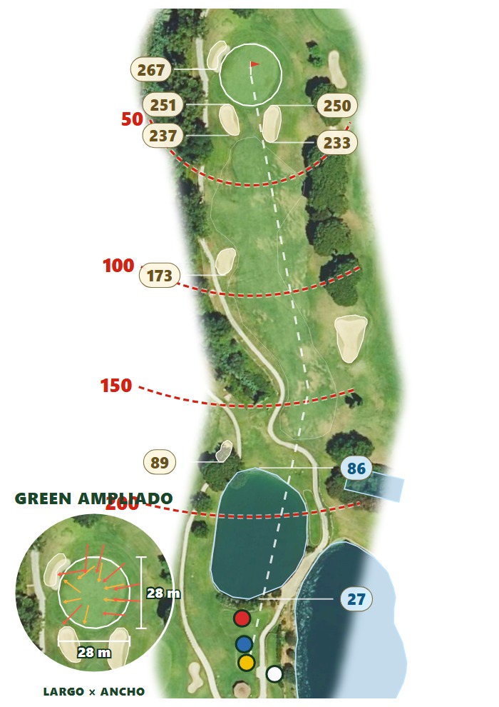 Plano del hoyo 1 de Santa María Golf & Country Club