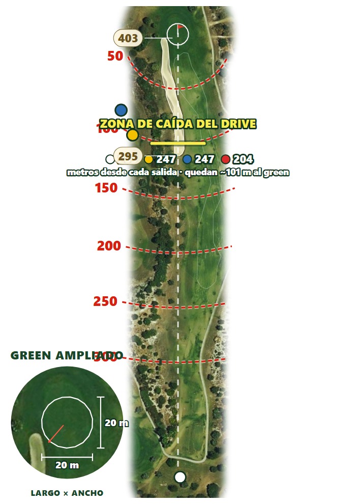 Plano del hoyo 2 de Sherry Golf Jerez