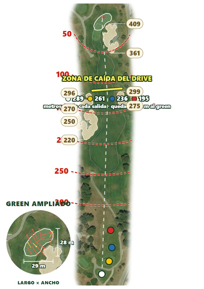 Plano del hoyo 1 de Golf Son Gual