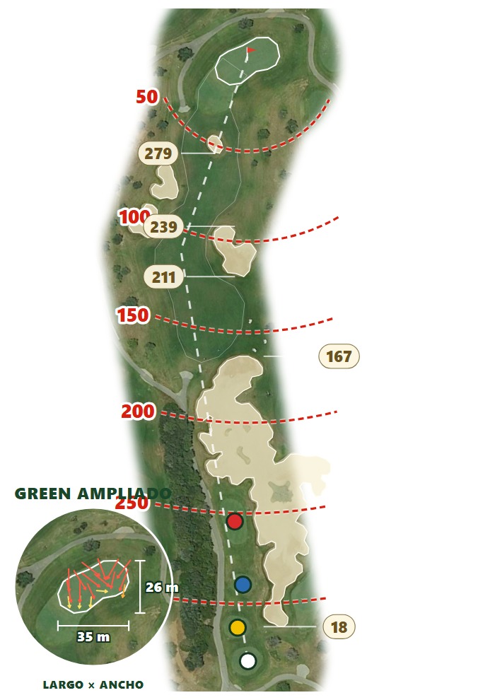 Plano del hoyo 2 de Golf Son Gual
