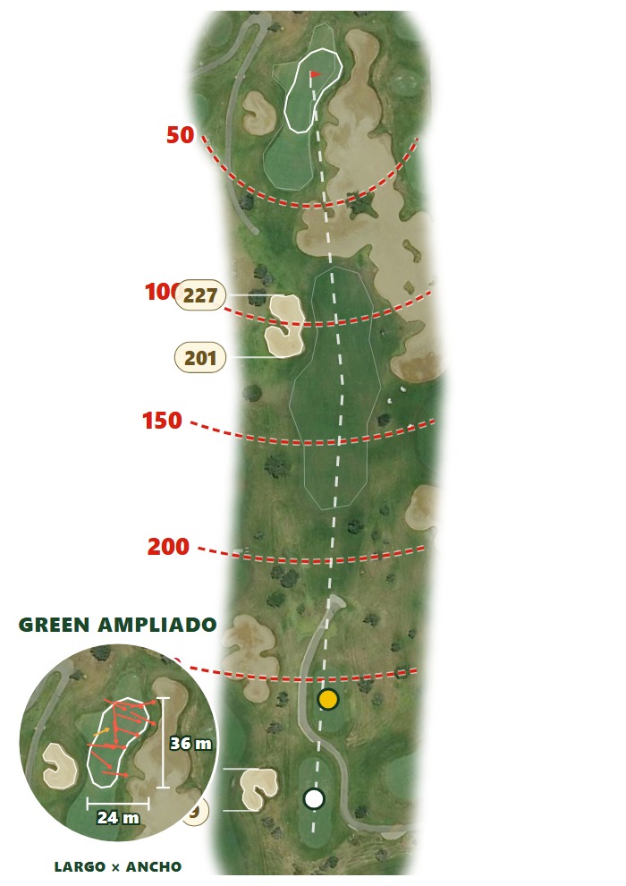 Plano del hoyo 3 de Golf Son Gual