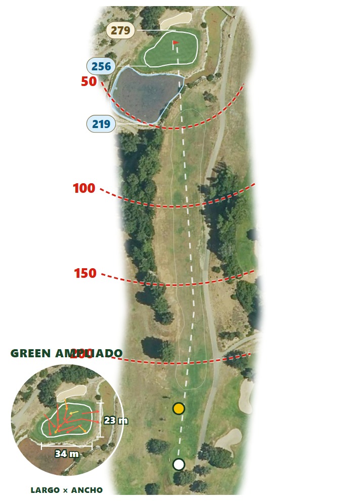 Plano del hoyo 2 de Golf Son Termens
