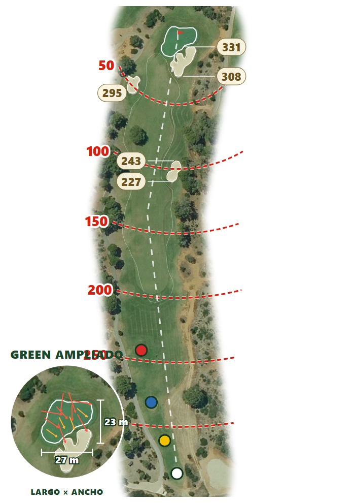 Plano del hoyo 1 de T-Golf Palma (antes Puntiró)